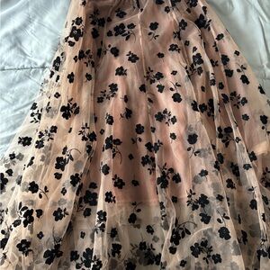 Floral Black and Cream Women's Skirt